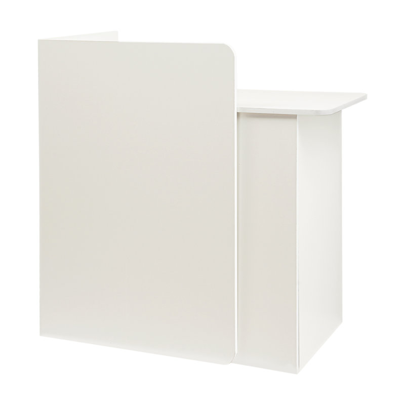 Bureau d'accueil moderne avec port USB et bande DEL, supportant une charge de 200 kg, idéal pour les bureaux, les salons de coiffure et les magasins.