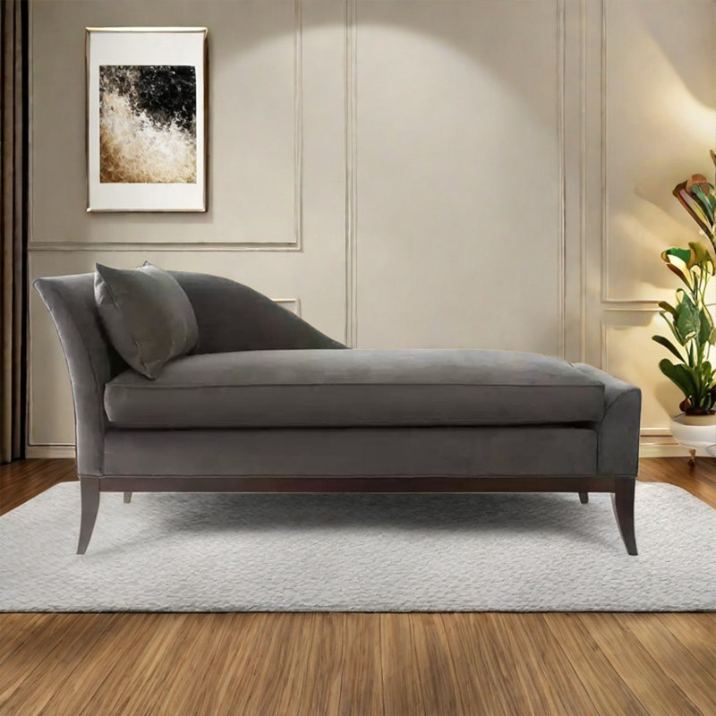 Chaise en bois massif Exquise, Orienté à gauche (vu de face), Gris foncé