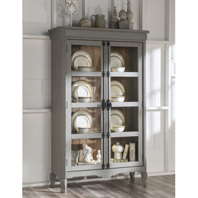Country Living Vintage Market Cremone Bolt Display Cabinet with LED Light.