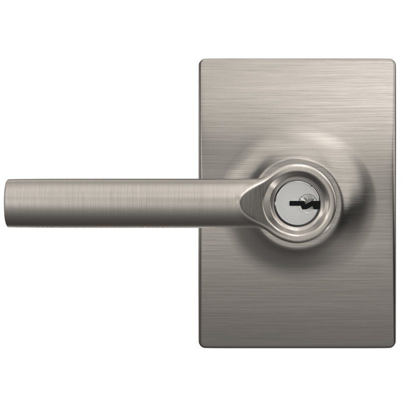Broadway Keyed (Entry) Door Lever, Satin Nickel, Keyed Alike