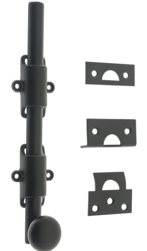 Solid Brass Heavy Duty Surface Bolt, Matte Black