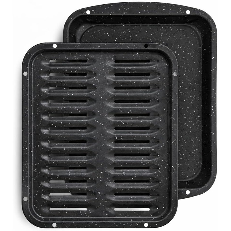 16.75x13 Ceramic Nonstick Broiler Pan with Rack - Heavy-Duty High-Temperature Oven Grill Pan