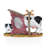 11"H Polyresin Cow and Calf Statue Décor for Garden, Patio & Lawn