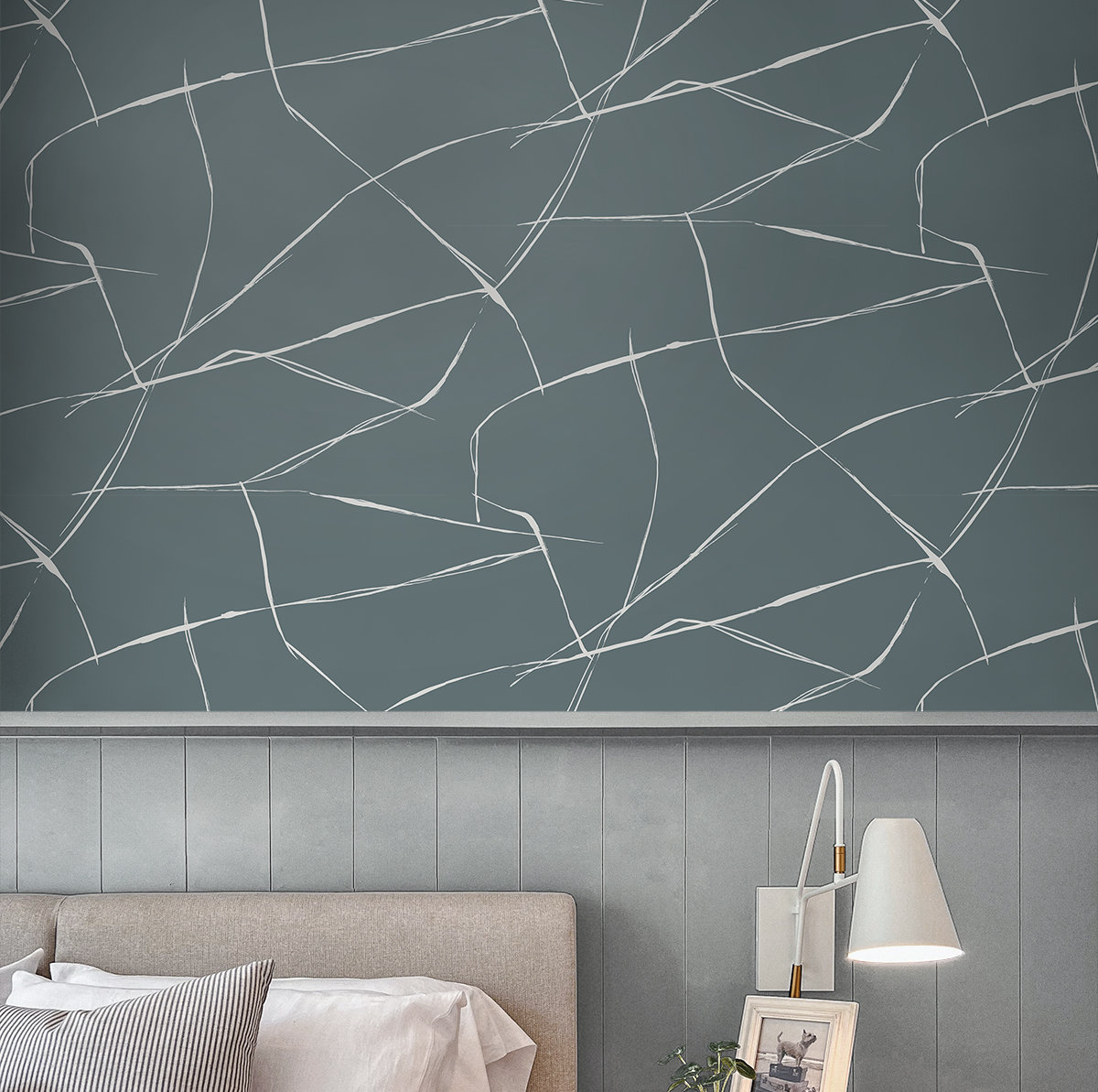 Niseko Modern Abstract Wallpaper, Light Aegean