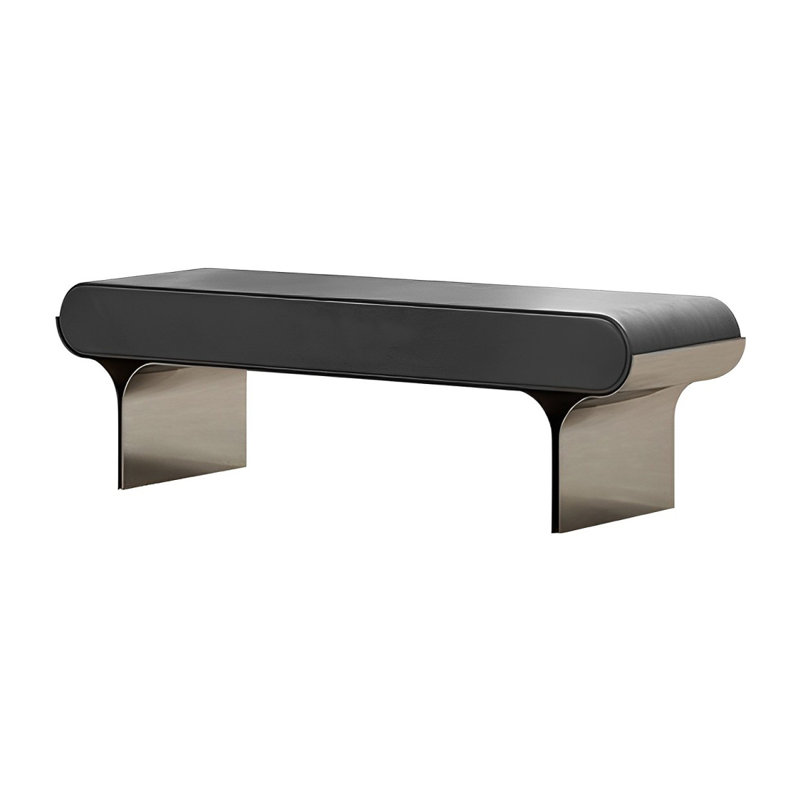 Toriona Faux Leather Upholstered Bench, 17.71" H x 62.99" W x 15.74" D, Dark Gray