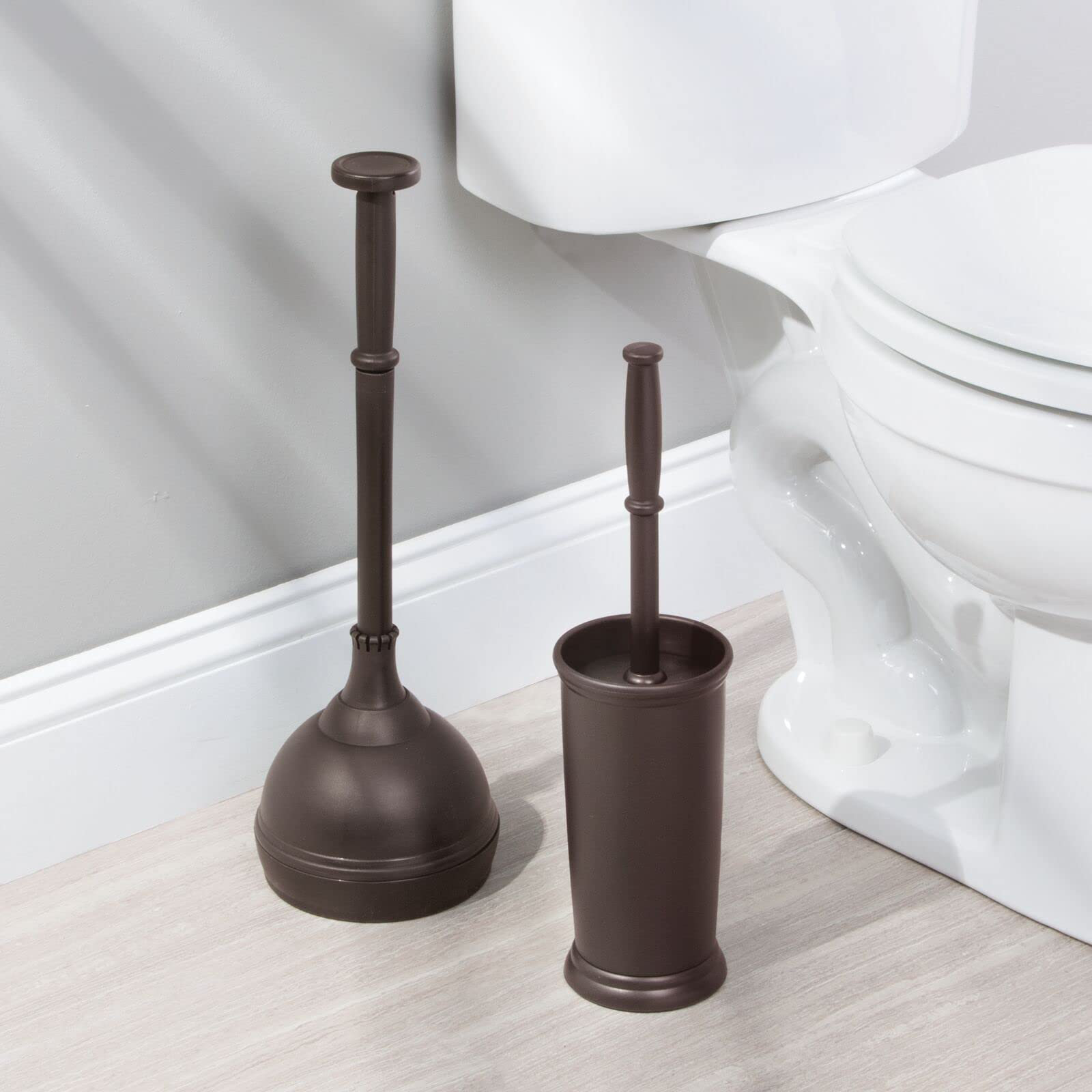 Plunger and Brush Set, 2 in 1Toilet Plunger and Brush Set, Black Toilet  Brush and Holder