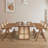 Spacious Modern Oak Dining Table, Solid Wood Waves Design For 6