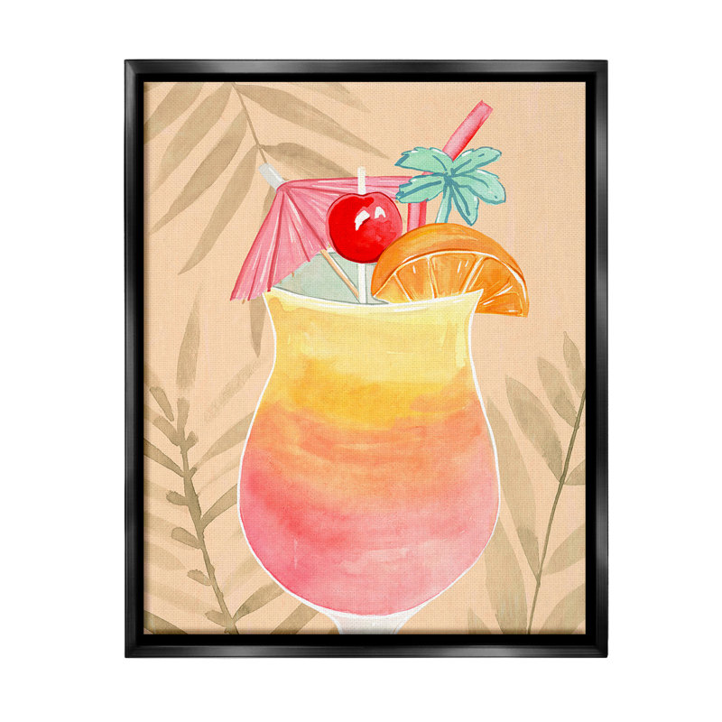 «Tropical Mixed Drink» par Annie Warren sur, Cadre flottant noir de jais, H 31 po x l 25 po