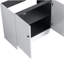 Lavabo de salle de bain sur pied 36 po en résine blanche et 2 portes d'armoire à fermeture en douceur-120102363-120102365