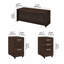 Ensemble de bureau rectangulaire configurable en bois manufacturé 3 pièces Studio C-1911623643