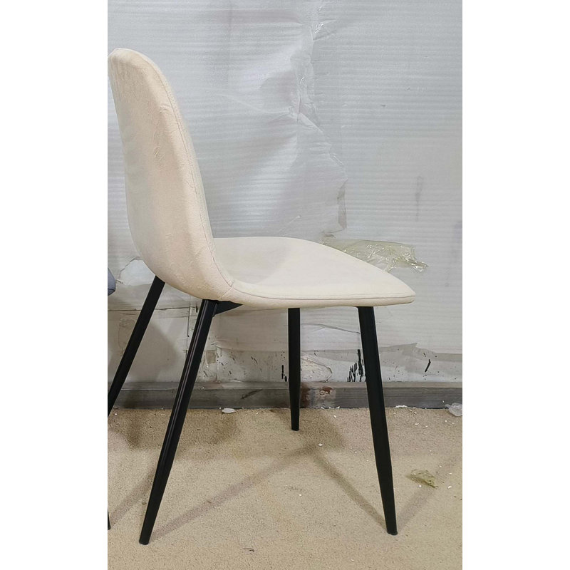 Ensemble de 4 chaises de salle à manger en velours, Beige