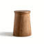 Rustic Reclaimed Wood Round Accent Side Table with Tapered Base