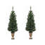 Pre-Lit Potted Porch Pine Topiary Slim Artificial Christmas Trees 4' - Clear Lights
