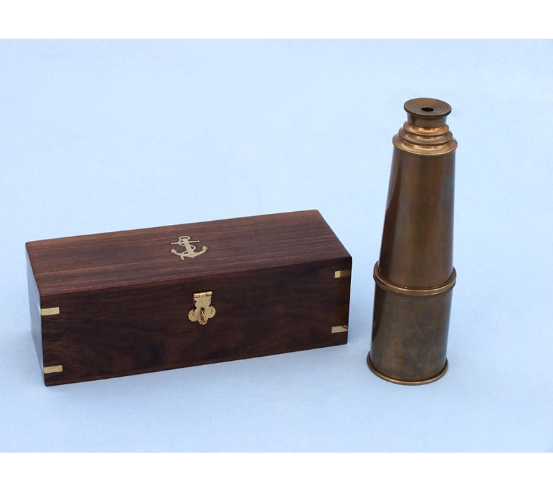 Kora Decorative Telescope, Antique Brass