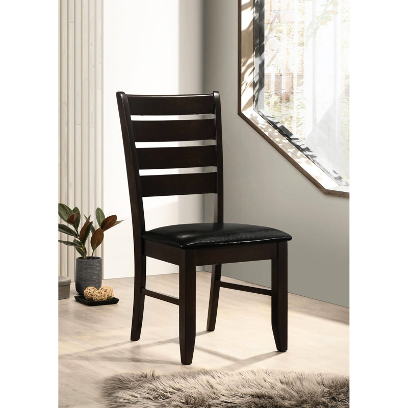 Paire de chaises noires rembourrées - 2 pièces, rembourrées en mousse pour la salle à manger
