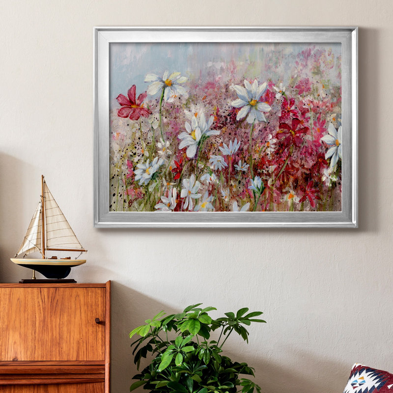 Wildflower France - Peinture sur toile encadrée, H 30,5 po x l 42,5 po x P 1 po, Cadre argenté