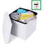 38 cm W Fabric Square Footstool with Storage