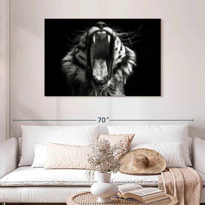 Yawning Tiger, 30" H x 45" W