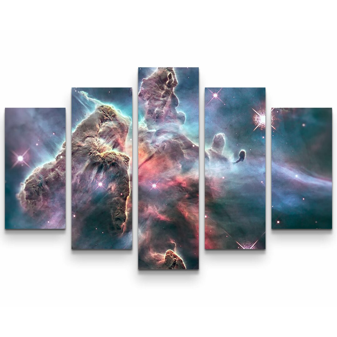 5-tlg. Leinwandbilder-Set Nebula in Outer Space