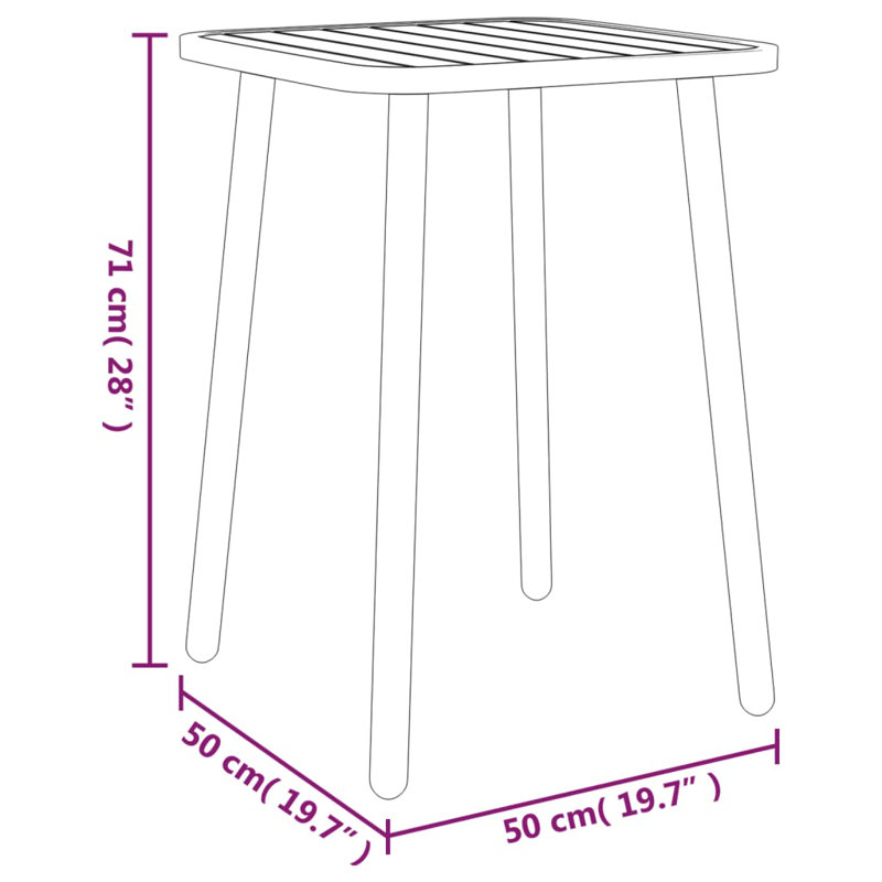 Kelmscott Rectangular Outdoor Dinning Table, 71cm H x 50cm W x 50cm D