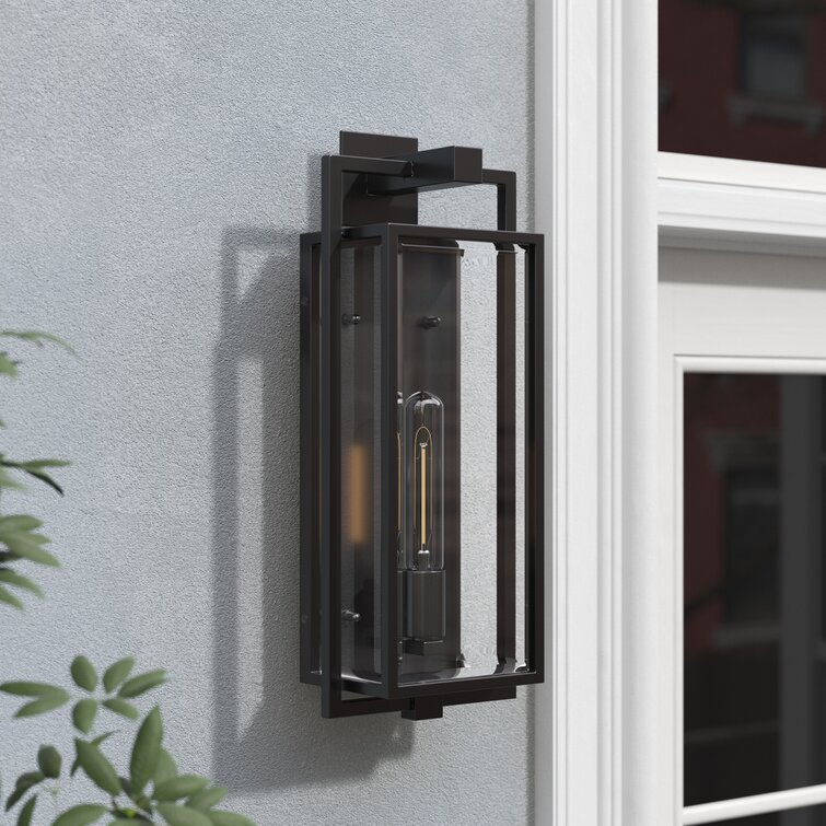 Liberty Hill Matte Black Beveled Glass Outdoor Wall Lantern/ 2 park 