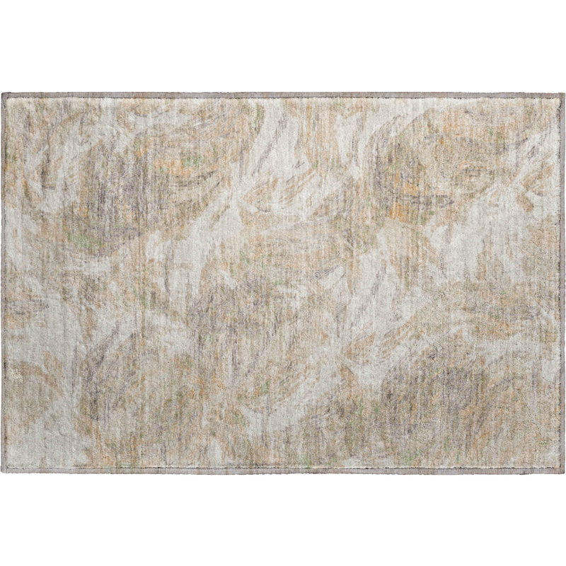 Premium Machine Washable Mayfield AMF2387 Abstract Rug, 2'6" x 3'10", Khaki