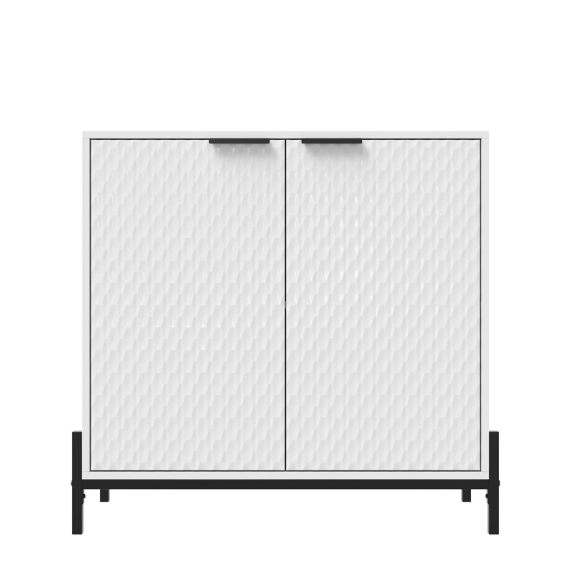Buffet décoratif 2 portes Tahnaout, Blanc