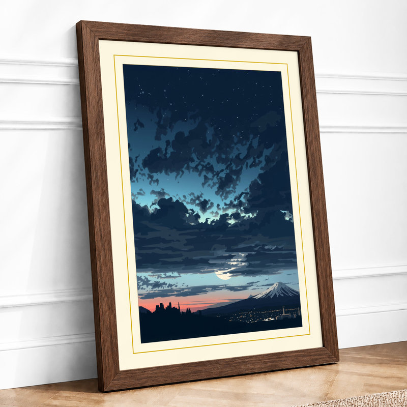 Twilight Sky Minimalist - Print, Walnut, A1 - 84.1 x 59.4 cm