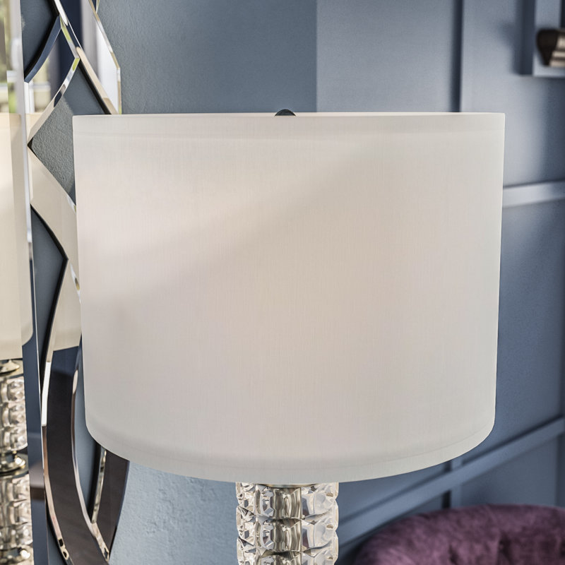 Abat-jour tambour en nylon (araignée) blanc cassé