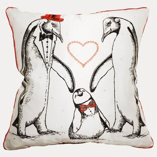 Happy Penguin Throw Pillow