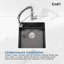 Évier de cuisine en acier inoxydable, lavabo simple encastré à la main 18 po x 18 po