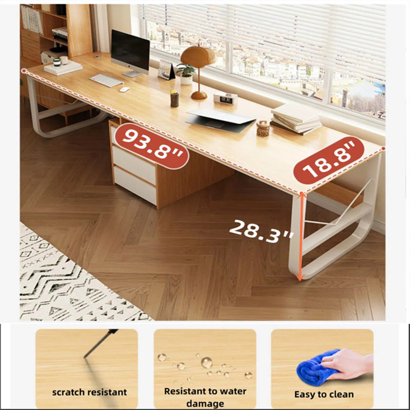 Bureau d'ordinateur à base en métal