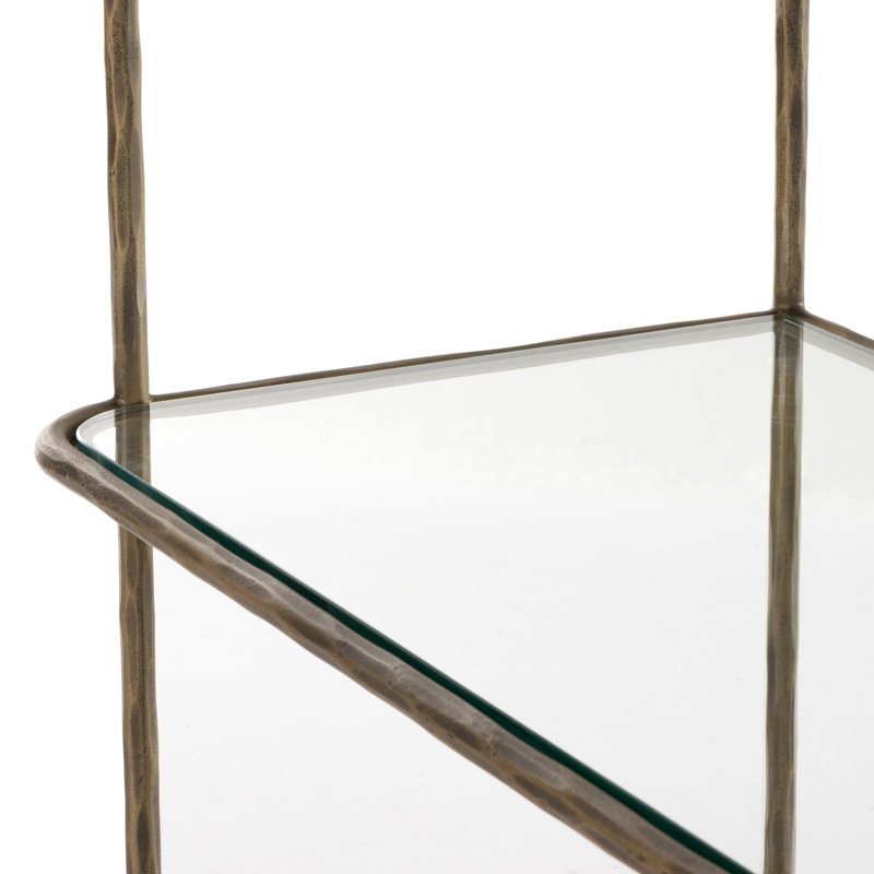 Swinton Etagere Bookcase, Hammered Aged Brass