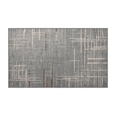 Machine Washable Gray Area Rug