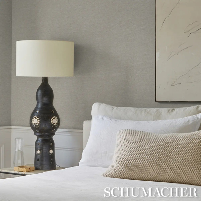 Schumacher x Patterson Flynn Linen Plissé Wallpaper, Tan
