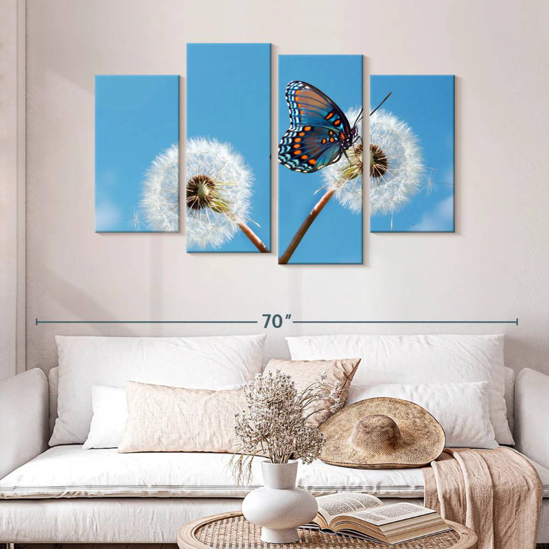 Brampt Butterfly On Dandelion, 32'' H x 52'' W