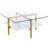32" Wide Square Coffee Table With Faux Marble Shelf In Brass