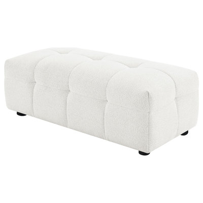 Creager Boucle Upholstered Rectangular Ottoman Off White