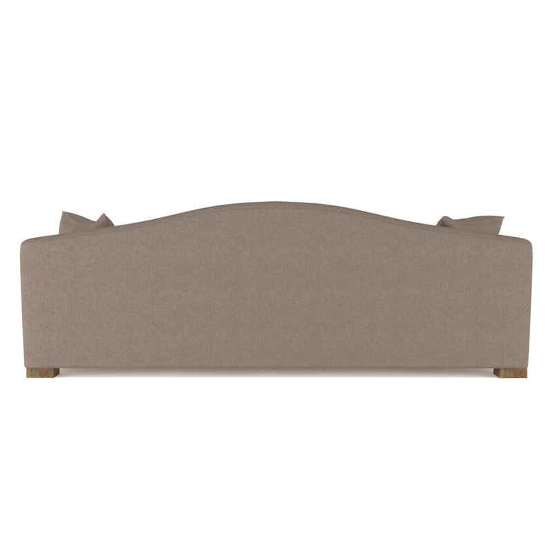 Horatio Camelback Taper Curved-Arm Sofa, Box Weave Linen Pumice, 33" H x 84" W x 40" D, Weathered