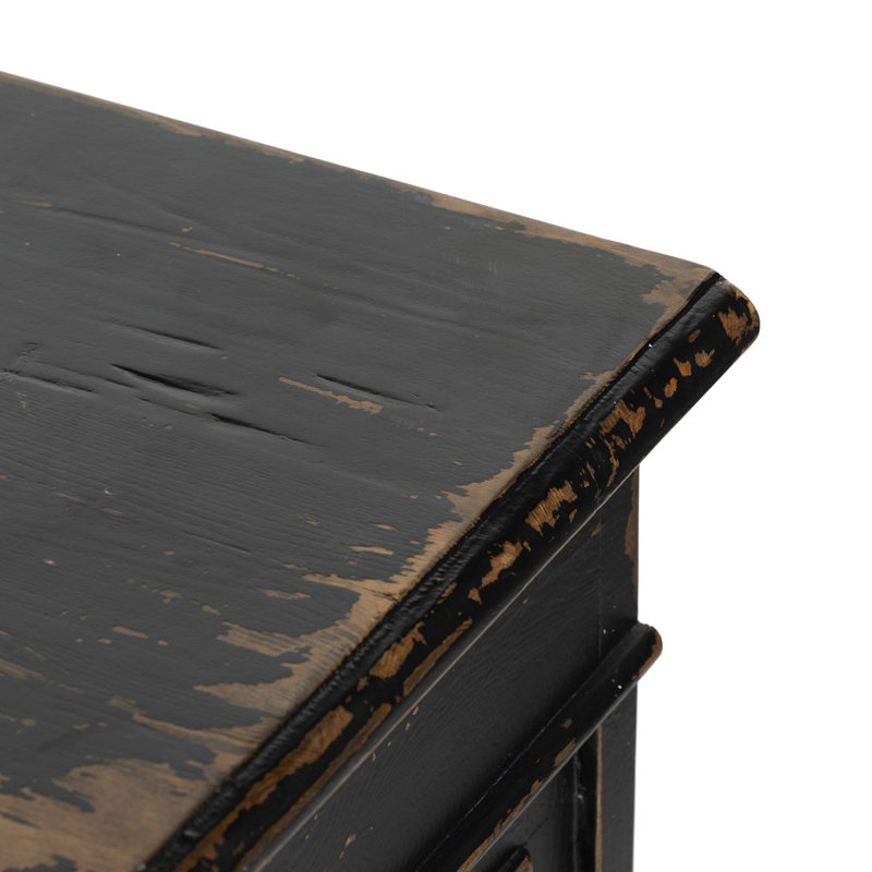 Marjorie 96.25'' W Solid Wood Sideboard, Distressed Black
