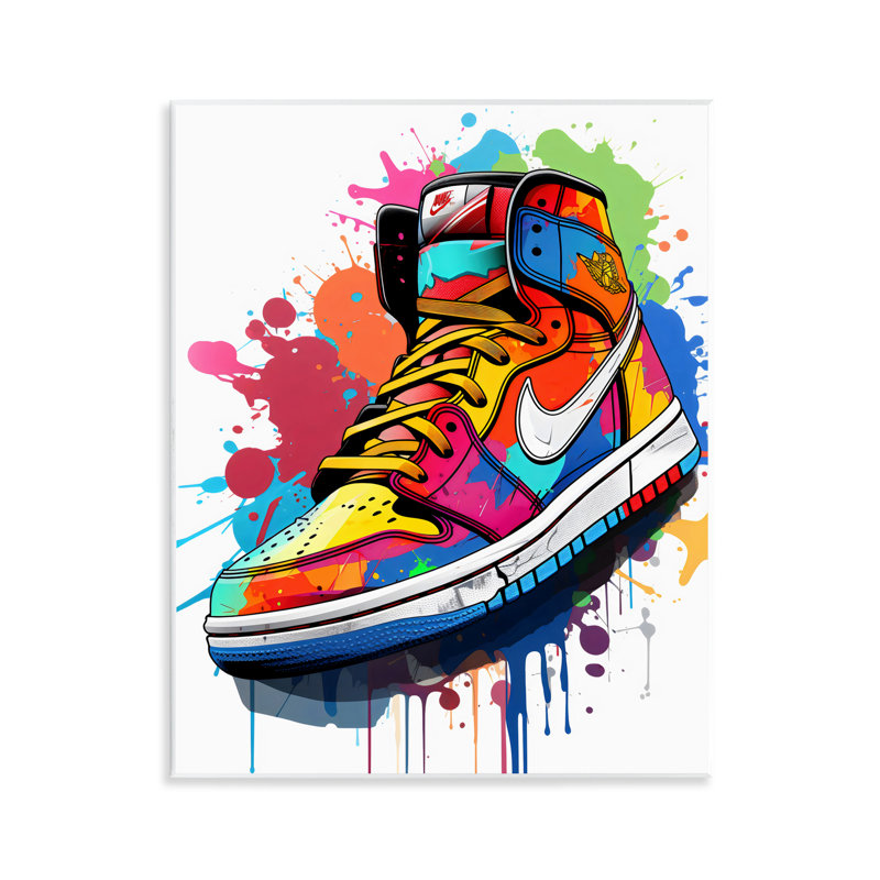 Plaque murale Graffiti Sneaker sur blanc, design par Creative Studio