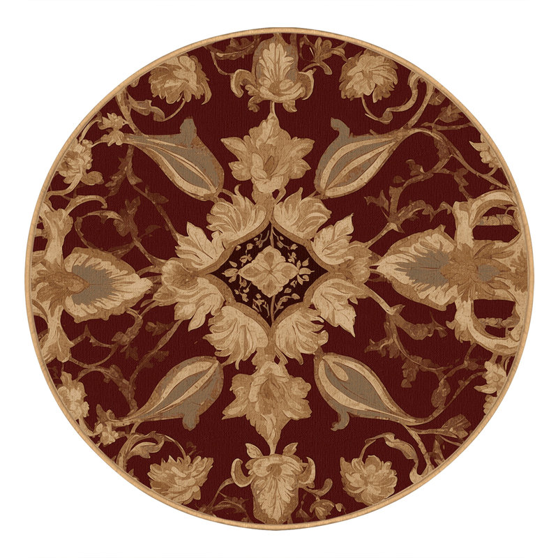 Stately Emblem Rug, Round 6'
