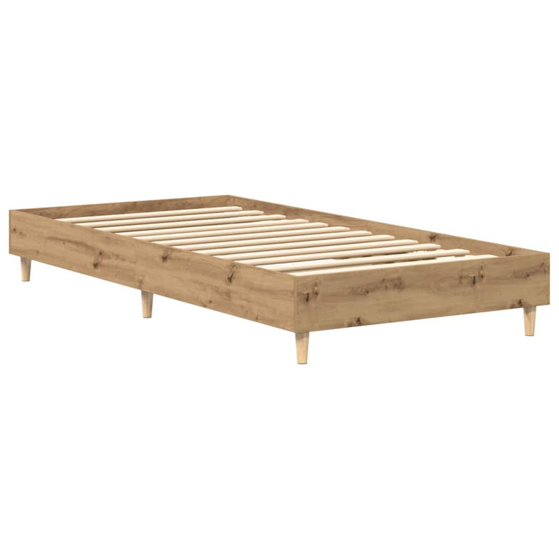 Bed Frame No Mattress Engineered Wood, Single (3'), Artisan Oak