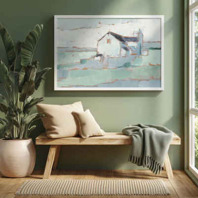 Farmhouse on Open Fields I Print in a Frame