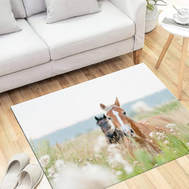 Floral Medley Printed Rug: A Subtle Blend of Traditional Elegance and Contemporary Design for Any Room, Square 2'8"