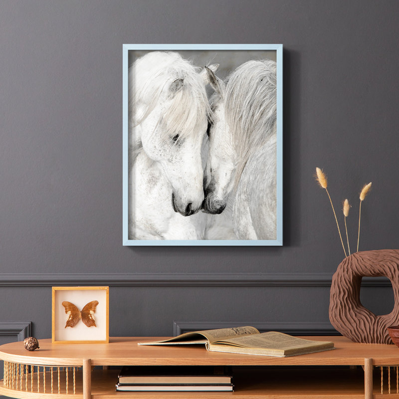 Affection II Framed Print - Solid Wood, Blue Single Picture Framed, 10" H x 8" W