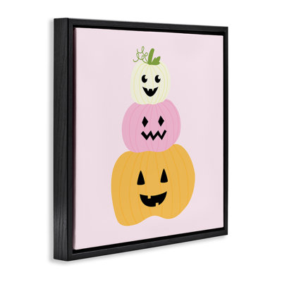 Pastel Happy Jack-o-Lanterns Floating Frame, design by Sazerelli Designs