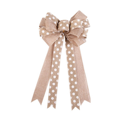 Christmas Tree Topper 9.84x15.74 Inches Toppers Bow With Patterned Ribbon Christmas Tree Topper Bow For Christmas Home Decoration