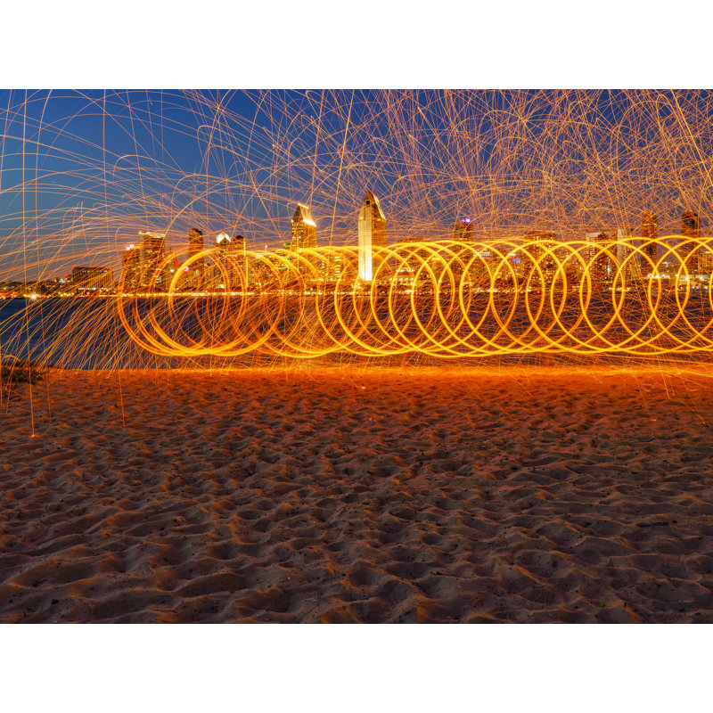 Anneaux à la plage de l'île Coronado | Coronado California par Brian Mc Clean - photographie, H 24 po x l 32 po, Toile tendue
