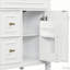 Meuble-lavabo de 24 po avec lavabo, tiroirs rabattables et latéraux, tablette réglable, bois massif et panneau de fibres à densité moyenne, finition blanche-711855232